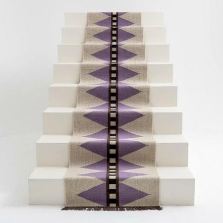 Handmade Natural Wool Geometric Dhurrie For Living Room